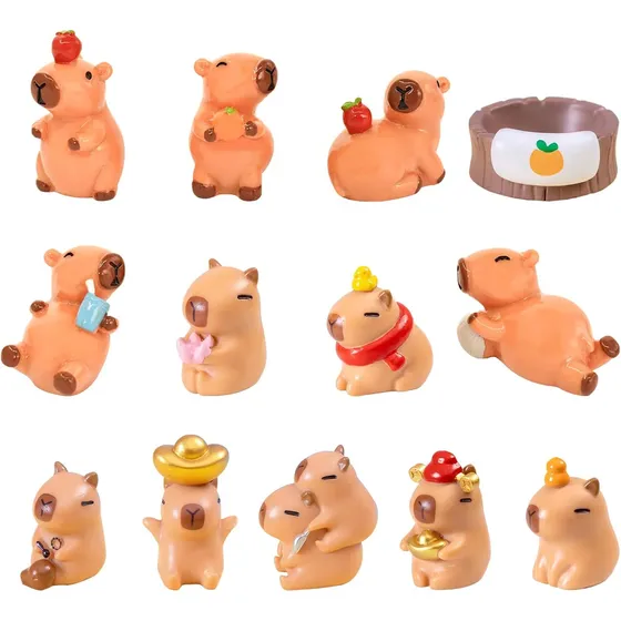Figuras De Carpincho, Mini Figuras De Resina De Capibara, Ju