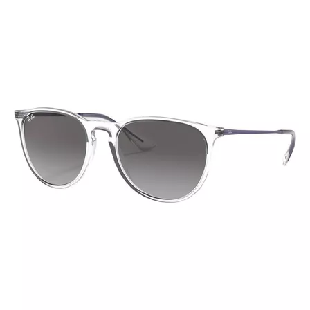 Óculos de sol Ray-Ban Erika Color Mix Standard armação de náilon cor polished shiny transparent, lente grey degradada, haste violet de metal - RB4171