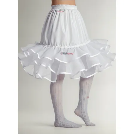 Falso Para Vestido Niña Juvenil Fiestas Patrias Color Blanco