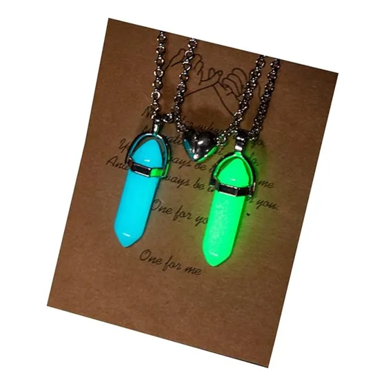 Collar Para Parejas De Cuarzo Luminosos Novios X2