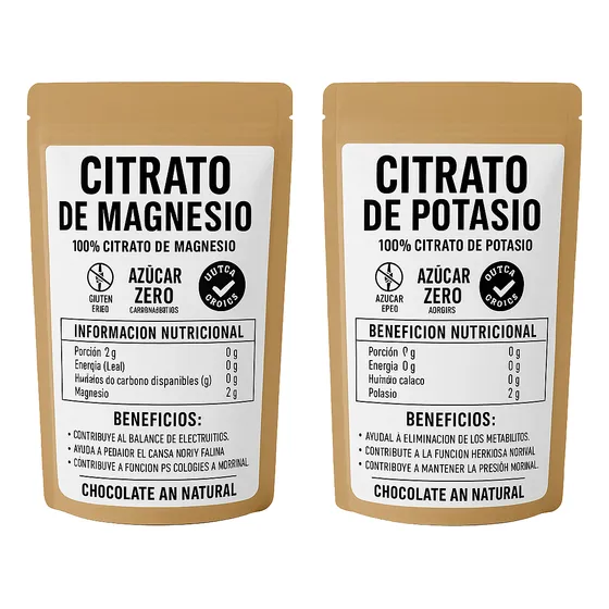 Citrato De Magnesio 500 Gr + Citrato De Potasio 500 Gr