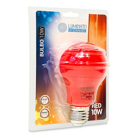 Luminatti - Lâmpada A60 Led 10w Bivolt E27 Vermelha - Lm210 Cor Da Luz Vermelho Luminatti - Lâmpada A60 Led 10w Bivolt E27 Vermelha - Lm210 Cor Da Luz Vermelho