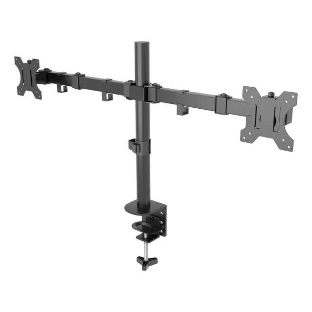 Brazo Soporte Doble Para 2 Monitores Linkon Base Escritorio Negro