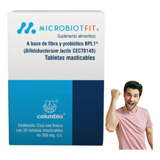Microbiot Fit Tabletas Masticables Sin Sabor 30 Tabs