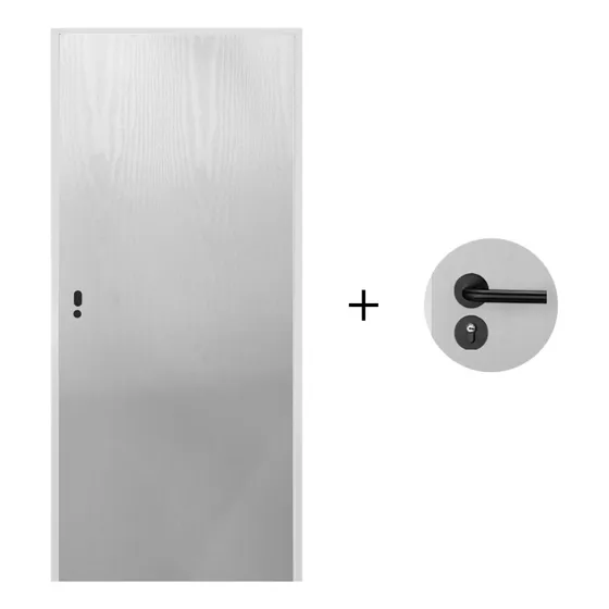 Puerta Desarmada Interior En Mdf Con Marco Y Cerradura Lumax