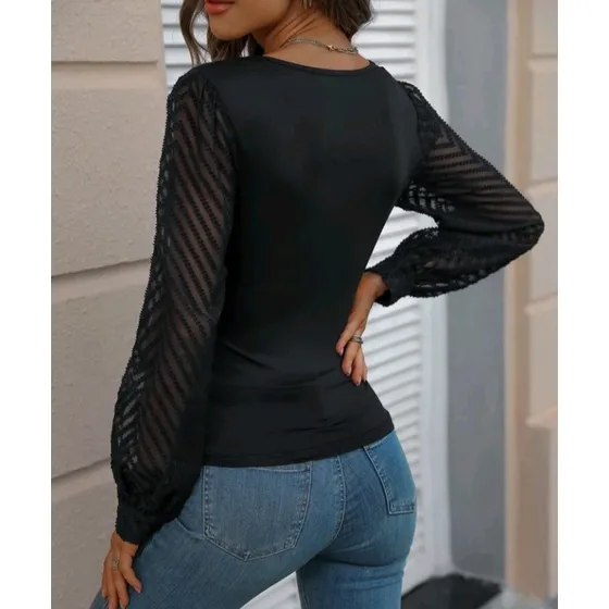 Blusa Shein De Malla En Contraste Talla S 