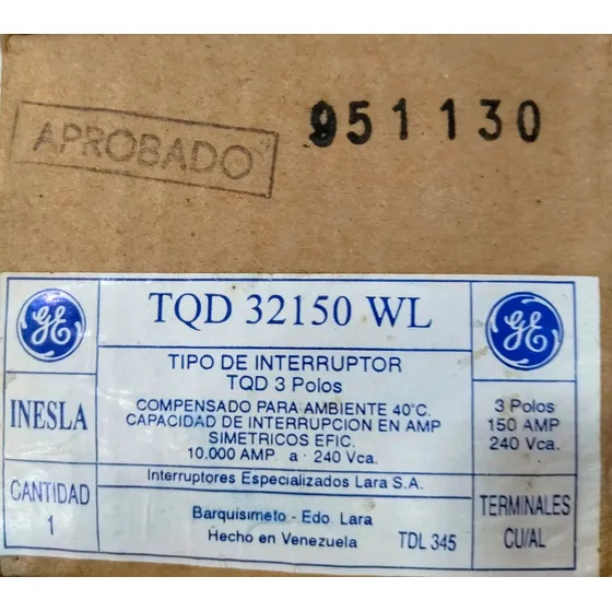 Breaker Tqd 3 Polos 125 Amp 240 Vca G.e.