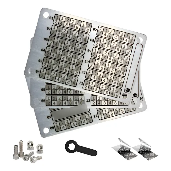 3x Cold Wallet Gravada Laser | Carteira Metal Cripto Bitcoin Prateado