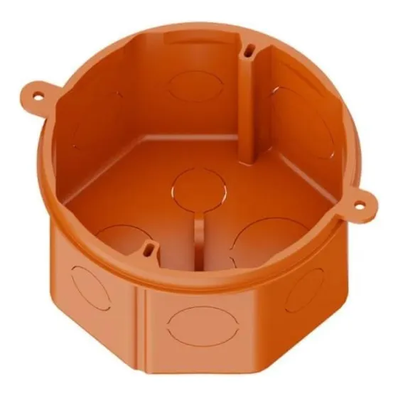 Caixa Pvc Embutir Fms Laranja Octógono Reforçado 33043309 Ti