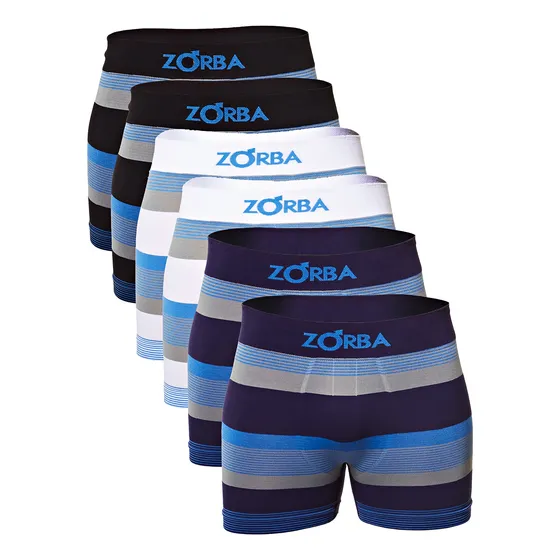 Kit De 6 Cuecas Masculinas 847 Boxer Listradas Zorba
