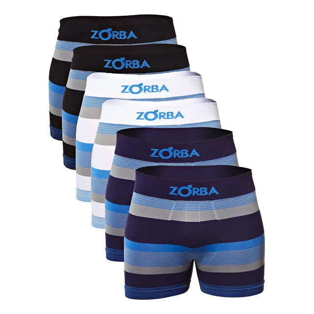 Kit De 6 Cuecas Masculinas 847 Boxer Listradas Zorba