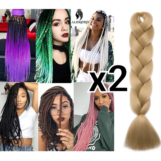 Extensiones De Cabello Trenza Sintética, Mechas, Peluca 