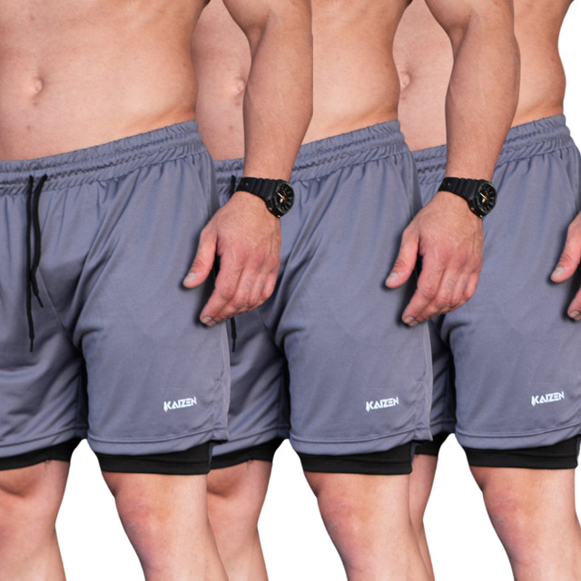 Kit 3 Shorts De Compressão 2 Em 1 Masculino Treino Acaedemia Kit 3 Shorts De Compressão 2 Em 1 Masculino Treino Acaedemia