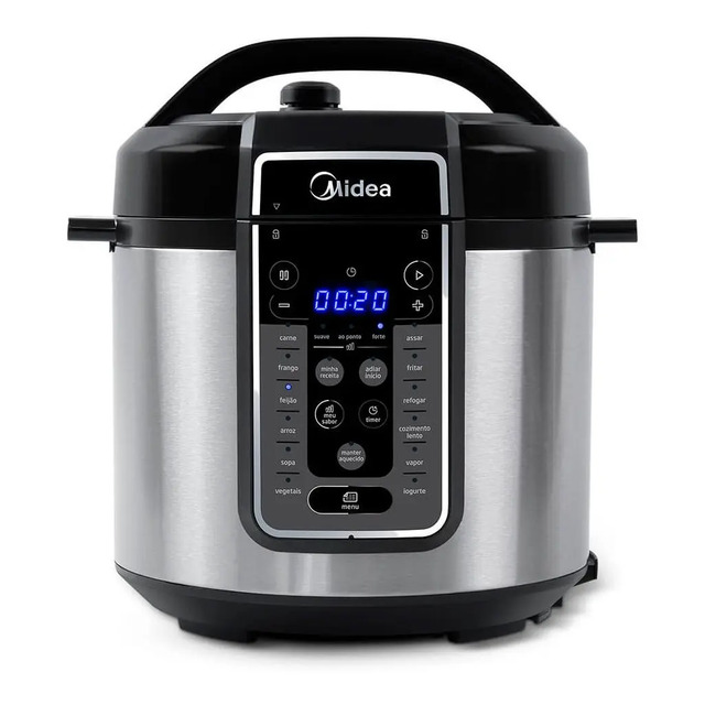 Panela De Pressão Elétrica 6 L Mastersteam Inox Midea Cor Cinza 127v