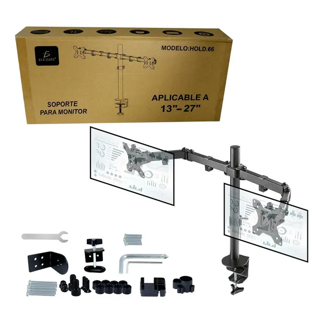 Soporte Doble Pantalla Escritorio Monitores Brazo Articulado