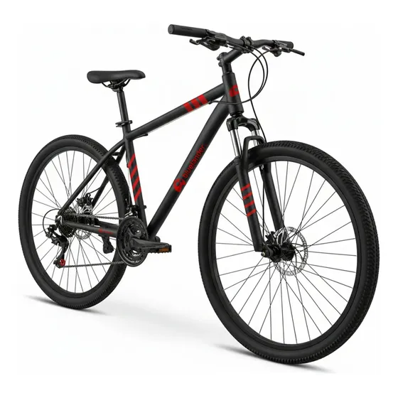 Bicicleta De Montaña Tourney Rodada 26 Freno De Disco 21 Velocidades Color Negro Rojo Bluelander