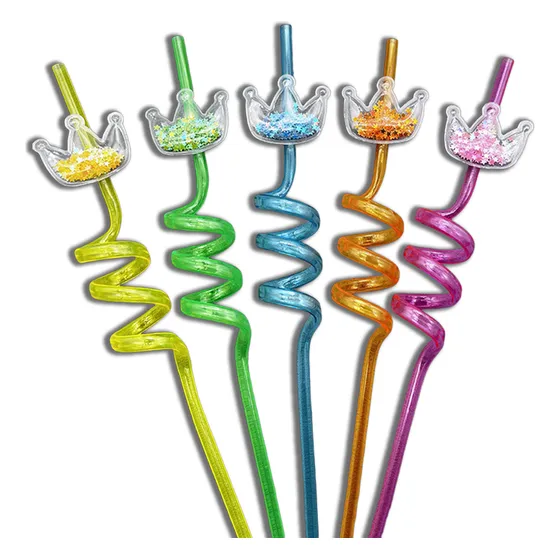 Set 10u Bombillas Navideñas Plástico Reutilizables Espiral