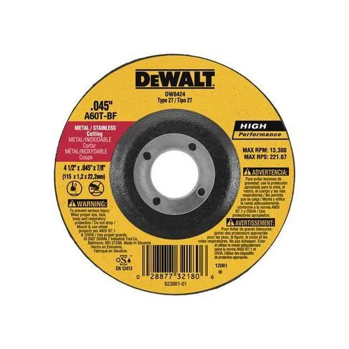 Disco Corte Metal Marca Dewalt Para Esmeril De4-1/2 Pulgadas