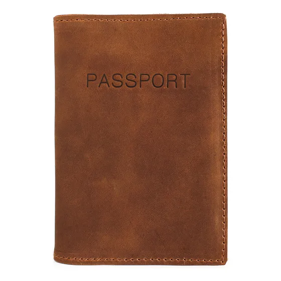 Porta Pasaporte Cuero Cafe