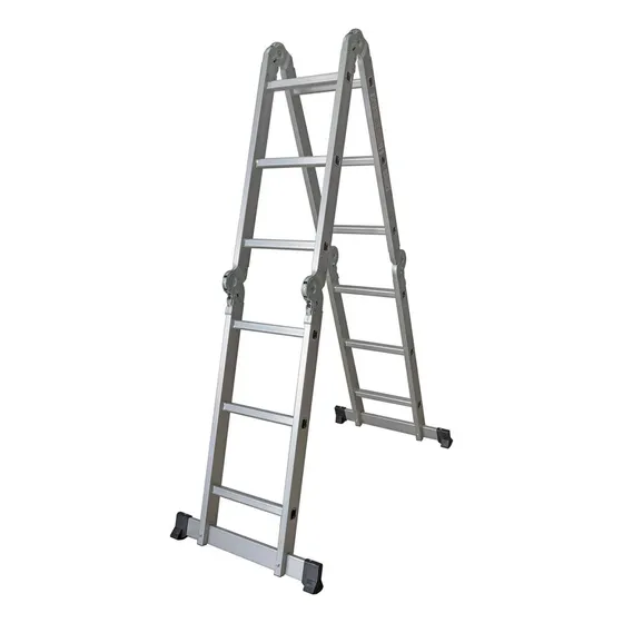 Escalera Multiposicion Aluminio Plegable Reforzada 12 Peld
