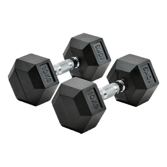 Par De Mancuernas Hexagonales 10 Kg Pesas Gym Crossfit