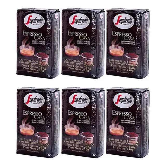 Cafe Molido 6 X 250gr Espresso Casa Segafredo Zanetti
