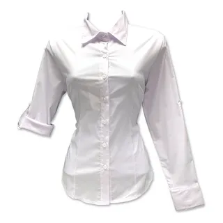 Blusa blanca con cuello sport deals