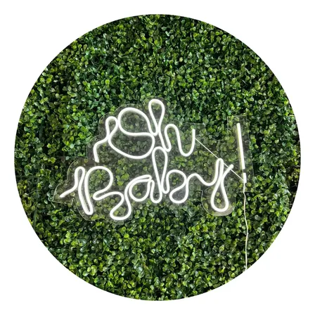 Oh Baby! Painel Neon Led Letreiro Decoração Festas Acrílico Branco-frio 127/220v