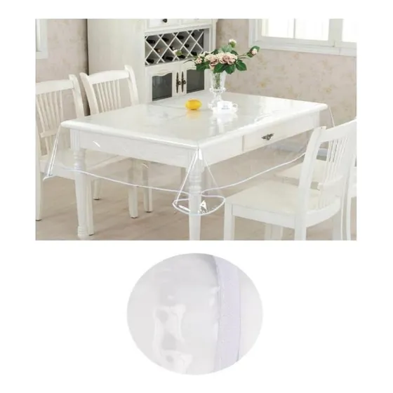 Mantel De Mesa Plastico Transparente Rectangular Antimancha