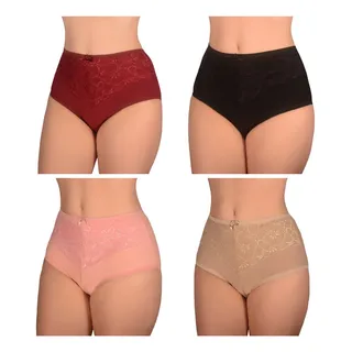 Kit 4 Calcinhas Calçola Plus Size De Algodão Lingerie Renda