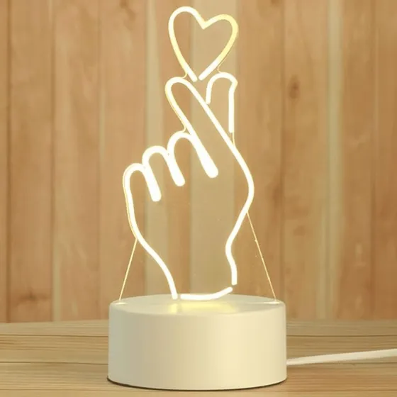 Luminária Led 3d Decoração Coração Coreano Amor Barato
