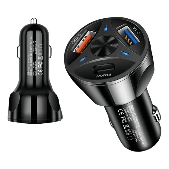 Carregador De Celular Para Carro Turbo Quick Charger 3.0 Cor Preto