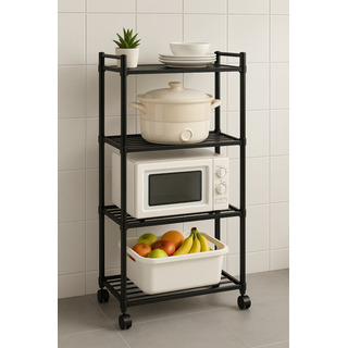Estante Multiusos De 4 Niveles Con Ruedas Para Cocina Y Baño Estante Multiusos De 4 Niveles Con Ruedas Para Cocina Y Baño