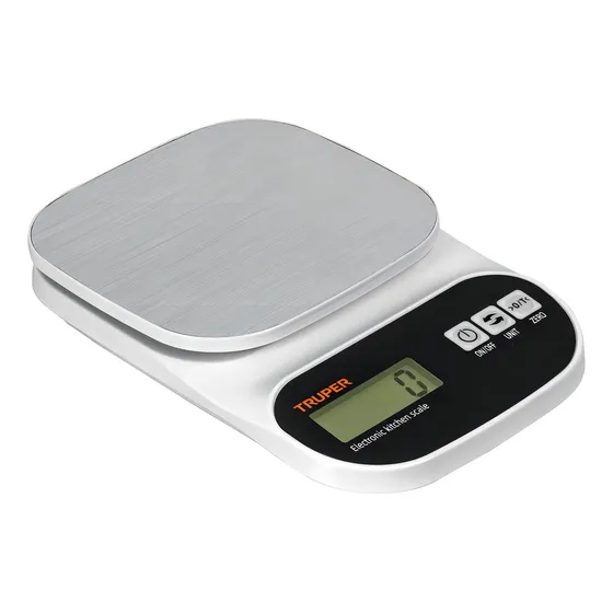 Báscula De Cocina Digital 5kg Plato A. Inox Truper BASE-5EA Capacidad Máxima 5 Kg Color Gris