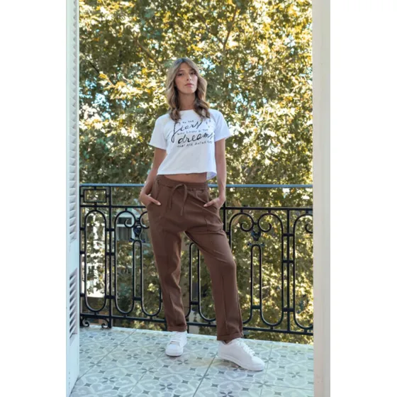 Pantalon Mom Punto Roma