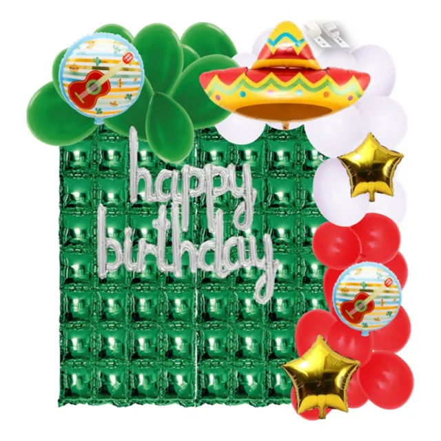 Kit Decoración Globos Látex Metalizado Bombas Mexicano 82und