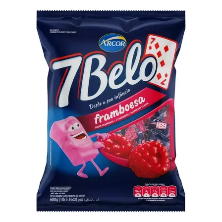 1 Pacote De Bala 7 Belo Framboesa - Arcor