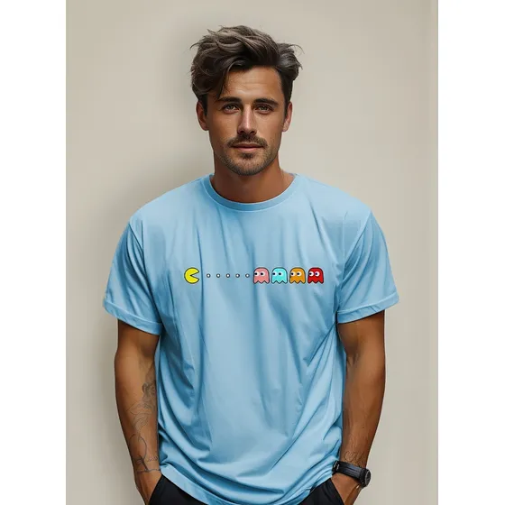 Camiseta Pac Man Jogos Antigos Camisa Gamer Nerd Geek Top