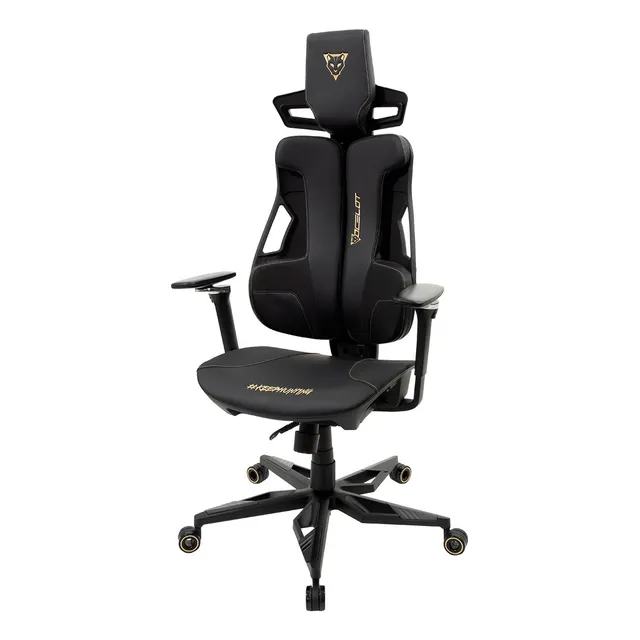 Silla Gamer Ocelot Ergonómica Vinipiel Scorpion Negro Negro Cuero Sintético