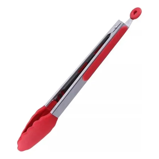Pinza punta silicona acero inoxidable Cr multiuso 34cm utensilio
