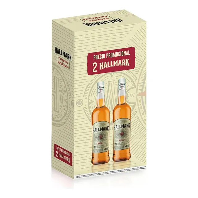 Whisky Hallmark 1 Litro Estuche 2 Botellas
