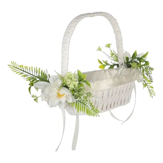 . Cesta De Flores De Cetim Para Casamento, Decoração De