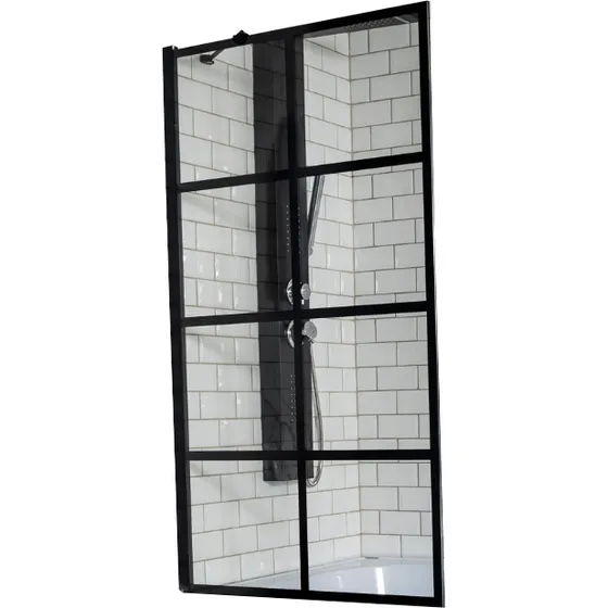 Mampara S/bañera Fija Trans Negro 80cm Venecia - Gorena