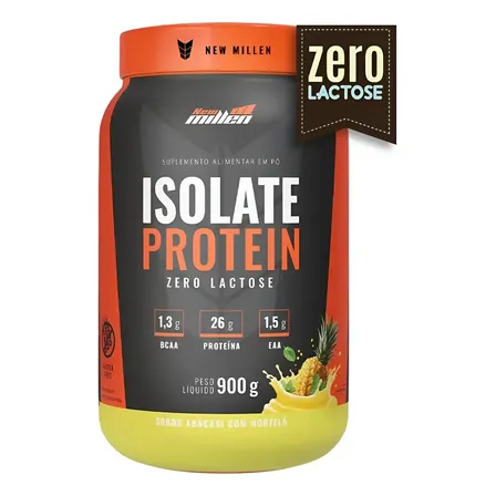 Isolate Protein 900g Protéina Isolada Da Carne New Millen Sabor Abacaxi Com Hort