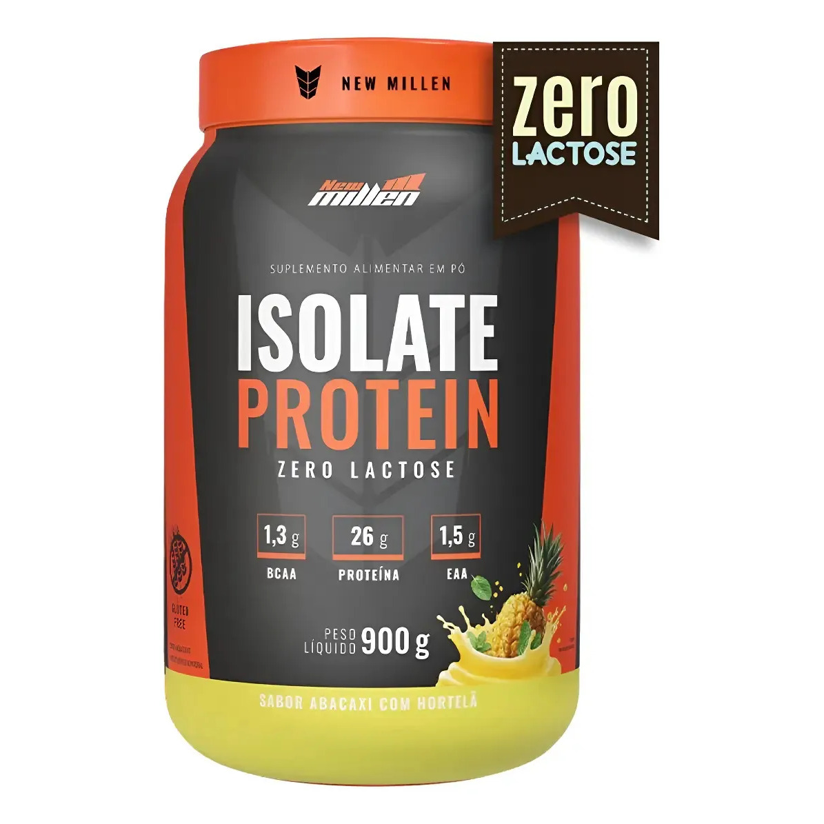 Isolate Protein 900g Protéina Isolada Da Carne New Millen Sabor Abacaxi Com Hortelã