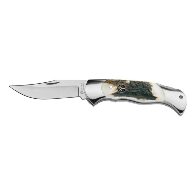 Boker 112004st Stag Lock Blade Hunter Pocket Knife With 7-1/