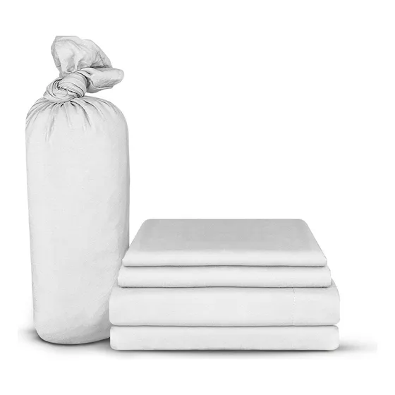 Onstore Sábanas lisas Individual estilo algodón 2500 hilos extra suave Blanco