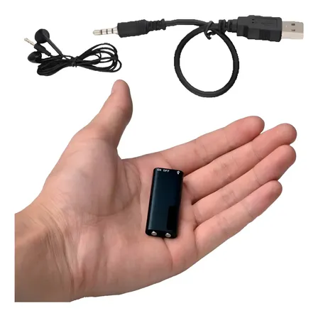Mini Escuta Espiã Profissional Gravador Traição 8gb 96 Horas Preto