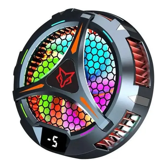 Ventilador Enfriador Para Tablet iPad Rgb Cooler Con Display Led Negro