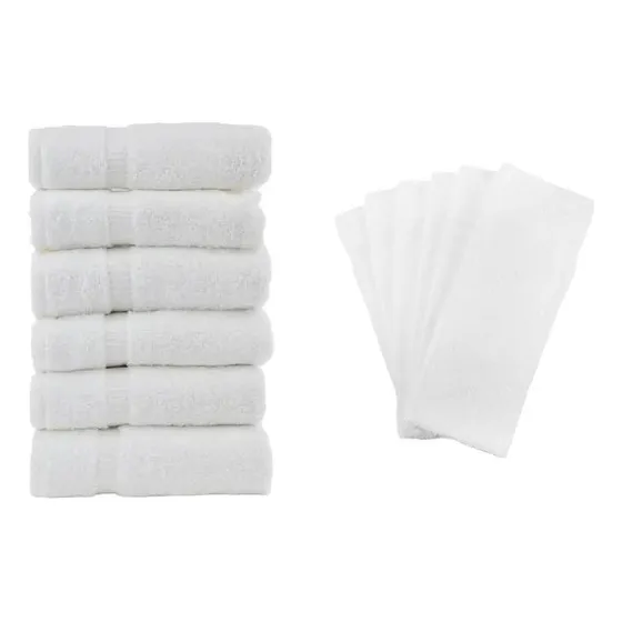 3 Toallas De Cuerpo Y 3 De Manos Para Hotel 100% Algodon